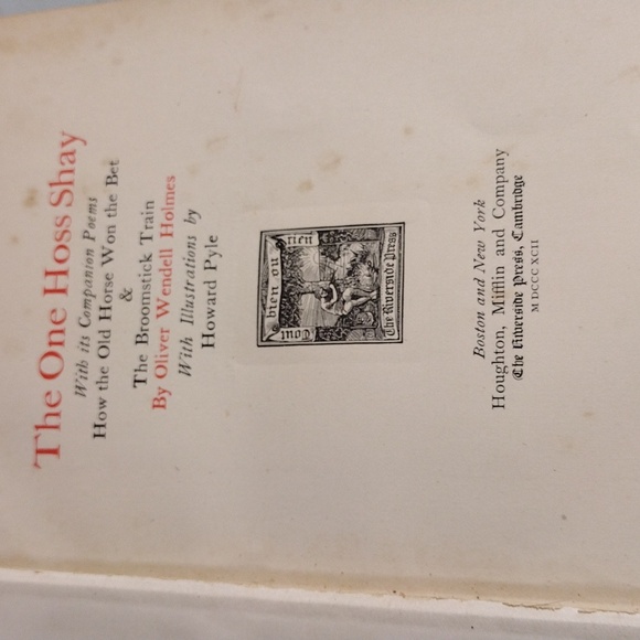 Vintage 1892 book The One Hoss Shay - Picture 2 of 7